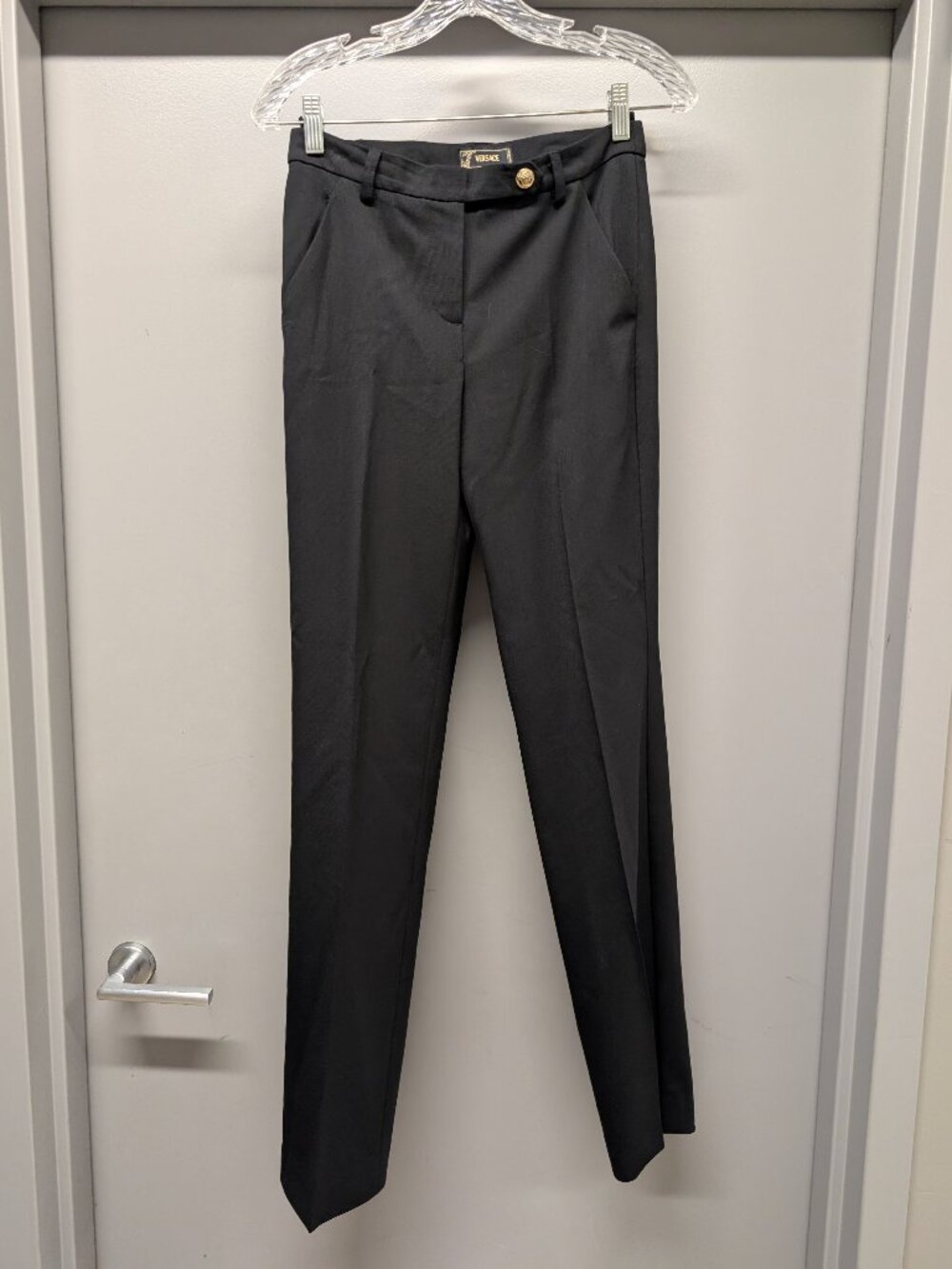 Versace Black Pants Size 38 - Picture 1 of 5